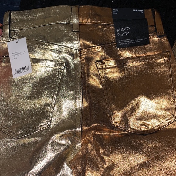 J Brand X Halpern | Gold Foil Jeans Size 25 - Picture 9 of 14